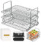 FTUREERA Griglia per friggitrice ad aria calda a 3 ripiani, compatibile con Ninja Foodi AF500EU, griglia multifunzione per Ninja Flex Drawer AF500EU 10,4L con 200 pezzi di carta da forno