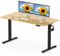 FLEXISPOT 140 x 80cm Electric Standing Desk ONE PIECE Height Adjustable Desk Sit Stand Desk with 4 Memory Smart Pannel and Backpack Hook for Home Office, (Black Frame+Maple Desktop)