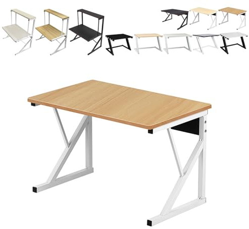XUANYU Support d'étagère pour Four à Micro-Ondes avec Étagère de Rangement Métal et Bois Rangement de Cuisine Gain de Place (Noyer Jaune à 2 Niveaux)
