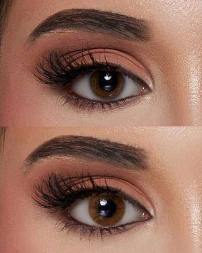 Eve Lenses Jahreslinsen Farbige Kontaktlinsen stark Deckend und Natülich I Augenfarbe, für dunkle und helle, Augen geeignet (Honey, 14,2, 0.0)