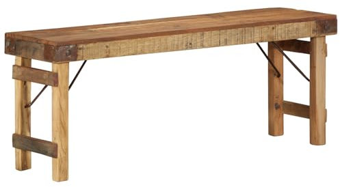 vidaXL Bänke Braun Massivholz, Rustikale Holzbank, Bequeme Sitzgelegenheit für den Garten, leicht, stylisch für den Eingangsbereich