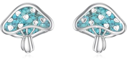 ABIGY 925 Silber Pilz Ohrstecker, Türkis Ohrringe für Damen