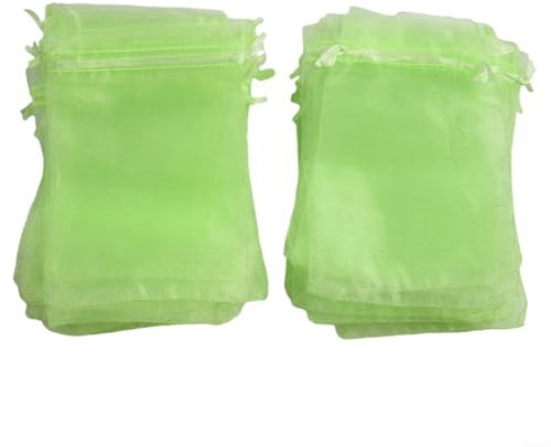 Pflanzenschutz-Netzbeutel für den Garten, wiederverwendbar, Kordelzug für Obst, Gemüse, Vögel, Insekten, Outdoor, Traubenanbau (10 x 15 cm, 50 Stück)