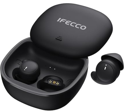 IFECCO Auriculares para Dormir, Cascos Pequeños Bluetooth 5.4 pour Les Personnes Dormant Sur Le Côté,Impermeables Inalámbricos Auriculares Invisibles para Viajes, Trabajar, Deportes