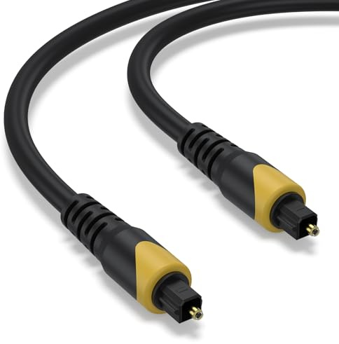Oumida 2M/6.6FT Optical Cable, Gold Plate Digital Toslink Cable, Spdif Cord Extension,Plug Fiber Optic Cord Available for Soundbar to TV, Home Theater or Game Console