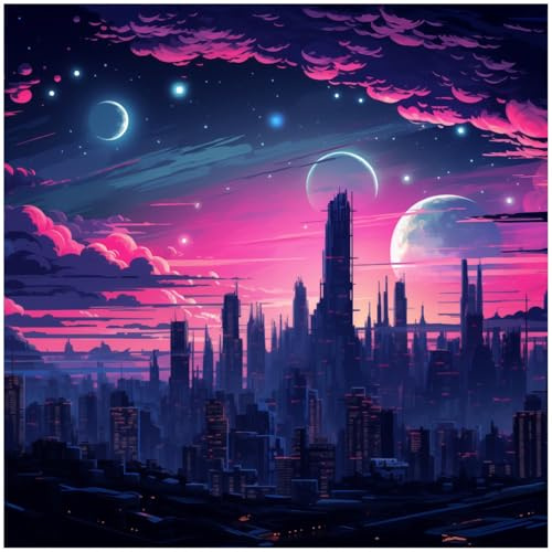 Wallario Memoboard aus Glas mit Motiv, Magnet-Tafel in 50 x 50 cm in Premium Qualität Galaxie in der Abenddämmerung