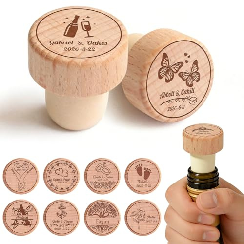 Bouchon de Bouteille de vin personnalisé avec Gravure, 50 Pièces