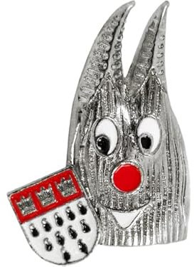 Unbekannt Herren Damen Brosche ~ Domi mit Wappen ~ aus Zinklegierung & Eisen Anstecker Kölner Dom Karneval Köln Kostüm