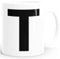 MoonWorks Kaffee-Tasse Buchstaben Buchstabe Arial Bold glänzend Kaffeetasse Teetasse Keramiktasse T weiß Unisize