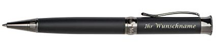 Drehkugelschreiber Mark Twain mit Gravur / aus Metall mit verchromten Applikationen
