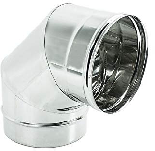 Gomito a 90° per canna fumaria in acciaio inox (DN 150)