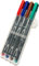 Staedtler Lumocolor Permanent F Folienstift 4er Set (4x F | rot, blau, braun und grün)