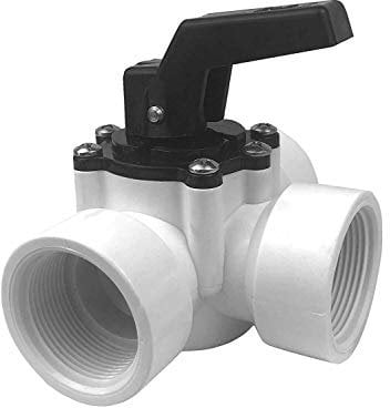well2wellness® Válvula solar de PVC de 3 vías para calefacción solar + bomba de calor con rosca interior de 1 1/2 pulgadas.