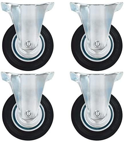 vidaXL 12x Fixed Casters Accessory Replacement Trolley Cart Dolly Furniture Moving Bed Table Drawer Box Stand Shelf Wheels 100mm