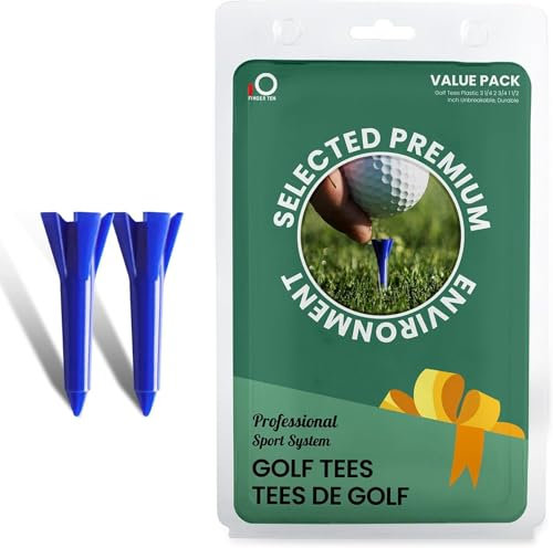 FINGER TEN Golf Tees Kunststoff Kurze Größe 1/2 Zoll 100Pack Unbreakable Golf Tee Blaue weiße Farbe für Männer Frauen Golfer Geschenk Blau