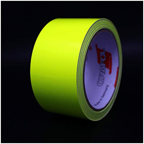 Finest Folia 10m tira decorativa autoadhesiva para coche moto barco modelismo bicicleta muchos colores y anchos para la artesanía (Amarillo neón, 40mm)