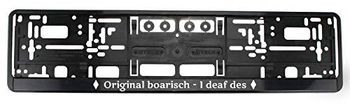 Bavariashop Kennzeichenhalter I Deaf des, Nummernschildhalter mit Spruch in bayerischer Mundart
