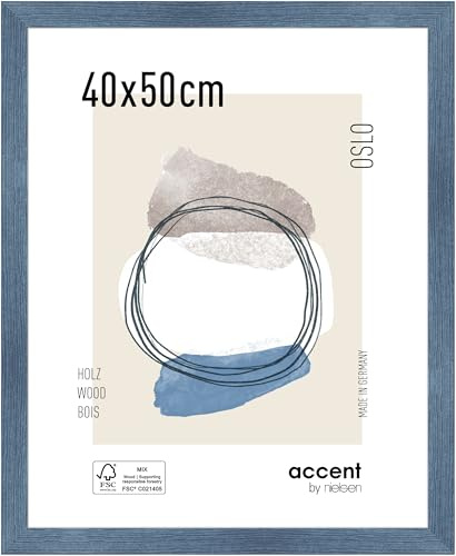 accent by nielsen Holz Bilderrahmen Oslo, 40 x 50 cm, Blau