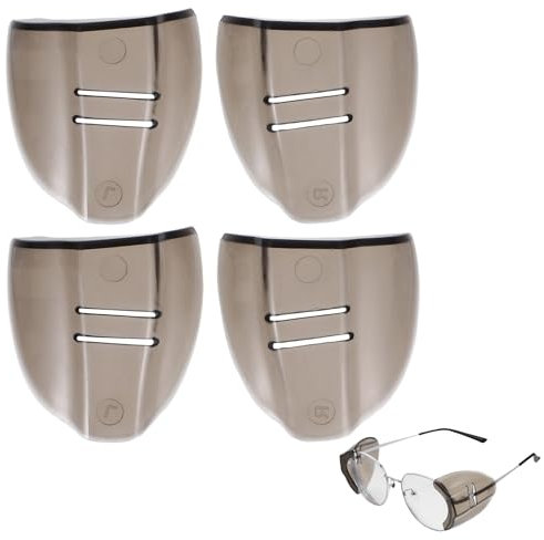 Milisten 2 Paar Brillen Seitenschutz Flexible Schutzbrille Schutz Brillenflügel Klarer Seitenschutz für Schutzbrille Brillenschutz (Dunkelbraun)