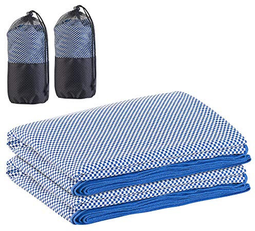 PEARL Duschtuch: 2er-Set schnelltrocknendes, leichtes Bambus-Handtuch, 200 x 80 cm (Outdoorhandtuch, Sport-Handtuch, Strandtuch)