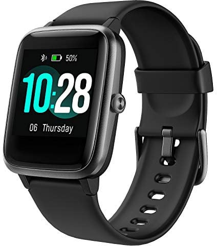 Keweni ID 250L Armband, Weiches Silikon-Ersatzband Verstellbare Sportuhrenarmbänder für ID 205 / 205L / ID215G Smart Watch (Schwarz)