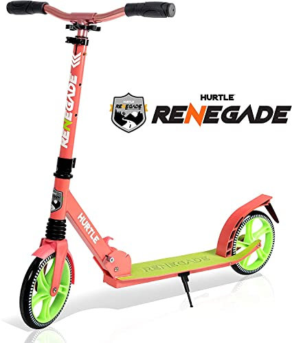 Hurtle Roller, Cityroller- Klappbar & Höhenverstellbar 84-98cm, Roller Kinder 10 Jahre, Big Wheel Roller- mit Ständer, Alu Scooter-Sportliche Kinder & Erwachsene, Tretroller-Inkl. Tragegurt, bis 100Kg