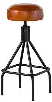MASSIVMOEBEL24.DE Iron Label Barhocker #20, Farbe:Hellbraun, Anzahl:1 Stück, Material:Massivholz