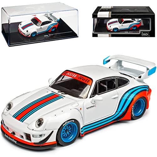 IXO Porsche 911 993 Coupe Weiss Martini Design RWB Rauh Welt 1993-1998 1/43 Modell Auto