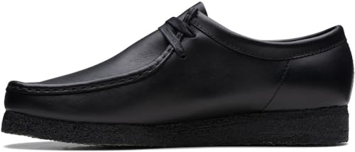 Clarks Mens WallabeeOxford, Black Leather 1, 8 UK
