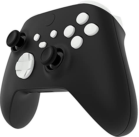 eXtremeRate No Letter Imprint Custom Full Set Buttons for Xbox Core Wireless Controller, Replacement Accessories Bumpers Triggers Dpad ABXY Keys Parts for Xbox Series X & S Controller - White