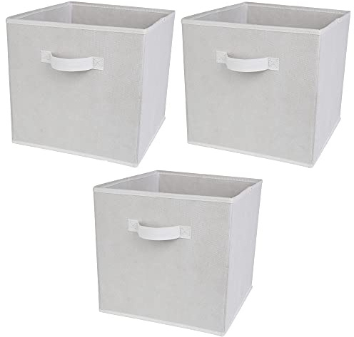 Charles Jacobs - 3 White Fabric Storage Drawers Only