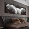 HSFFBHFBH Schwarz-Weiße Engelsflügel Leinwand Malerei Poster und Drucke Vintage Abstrakte Flügel Kunst Bilder für Wohnzimmer Dekor 24 x 71 Ungerahmt