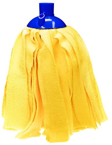Microfibre XL Fringe Mop Head for Speed Cleaning Kitchen & Bathroom Floor - Flash Floor Mops for Laminate Floors - Washable & Super Absorbent Yellow Fringes Twist Mop