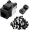 Iwillink (50 Packs) RJ45 Cat6 Keystone Jack 90 Degree Insert, Punch Down Keystone Jack Adapter, Black