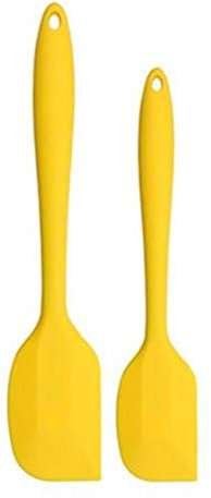 Jjoer Cooking Utensils Kitchen Utensil Silicone Utensils Silicone Spatula Cake Baking Equipment Cake Making Equipment Silicone Cooking Utensils Yellow,2PCS