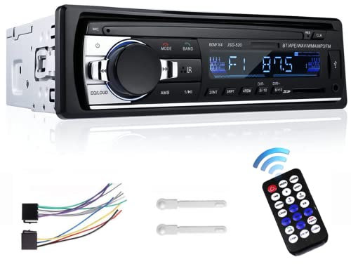 Hikity Autoradio Bluetooth Mains Libres 1 Din Radio Voiture Récepteur avec Lecteur MP3/WMA/FM/USB Télécommande Stéréo Soutien AUX-in/SD/WAV/FLAC