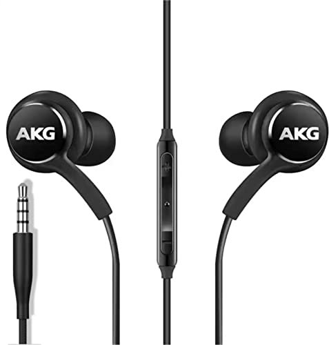 2022 Earbuds Stereo Headphones for Samsung Galaxy Galaxy S10, S10E, S10+, S8, S8+, S9, S9+, Note 9- Designed by AKG - 3.5 mm Jack with Microphone and Volume Buttons (Black)