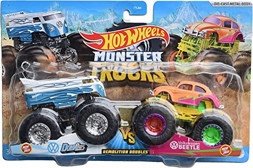 Hot Wheels Monster Trucks Demolition Doubles 1/64 - Metal Car - Dragbus vs Beetle