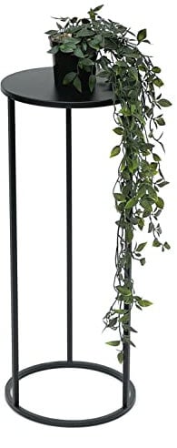 DanDiBo 96316 Tabouret à fleurs rond en métal noir 50-70 cm - Table d'appoint - Colonne de fleurs moderne - Support pour plantes (60 cm)