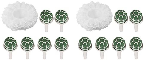 12 Hochzeits-Brautstrauß-Halterungen mit 12 weißen Spitzen-Kragen, Blumenhalter