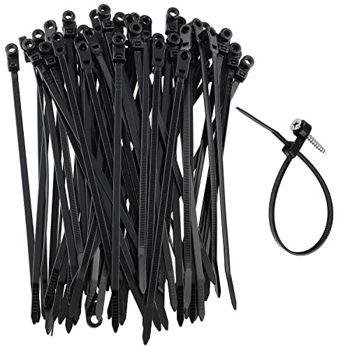 Fascette per cavi ZZLZX 100 PZ 5x200 mm nere a vite in nylon con foro di montaggio a vite