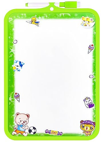 Whiteboard Klein, Mini Trocken Memoboard Doppelseitiges White Board mit 1 Abwischbar Stifte, Tragbares Whiteboard für Kinder Schüler Klassenzimmer Schulmaterial Lernen Schreiben, 26x19 cm