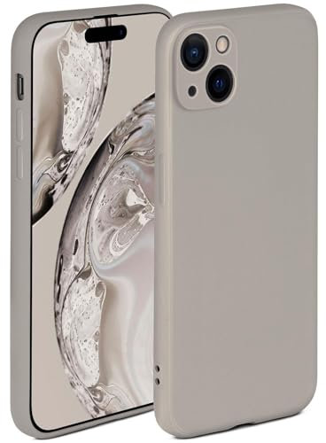 ONEFLOW Soft Case für iPhone 15 Hülle aus Silikon mit Kameraschutz, Silikonhülle mit erhöhtem Schutz fürs Display, Backcover Schutzhülle, weiche Handyhülle, Taupe