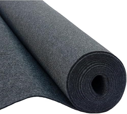 Fabreco Soft Filz Meterware 3mm Dicke (150 x 50 cm) | Weicher Filzstoff Meterware | Filz zum Basteln, Dekoration & DIY | Bastelfilz 3mm für Polster, Tischläufer, Filzmatte & Filzunterlage (Graphit)