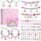 Sarsumir Armbänder Selber Machen Kinder, DIY Schmuck Selber Machen Set Armband Bastelset Basteln Mädchen Bracelet Making Kit ab 4-12 Jahre, Rosa