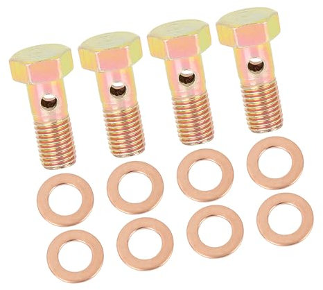 A ABSOPRO Banjo-Bolzen Bremsadapter mit M8-Unterlegscheiben M8x1.0mm metrisches Gewinde (Set aus 4 Stück)