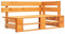 ShCuShan Outdoor-Eckbank Paletten Holz Honigbraun Eckbankgruppe Massivholz Eckbank Esszimmer
