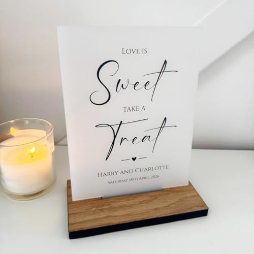 Personalised Love Is Sweet Wedding Sign, Dessert Table Decoration | Perfect for wedding receptions, sweet tables, candy buffets and party décor.