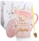 Belillpipi Oma Geschenk, Oma Geburtstagsgeschenk, Oma Tasse mit Löffel, Deckel, Geschenkbox, Weihnachtsgeschenke für Oma, Personalisierte Geschenke Oma Geburtstag, Muttertagsgeschenk, Rosa