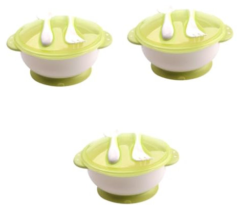 UPKOCH 3 Piezas vajilla de bebe cubiertos infantiles vajilla bebe Set de vajilla sin derrames vajillas bebe comida para niños pequeños tazón de succión de cuenco para niños pequeños